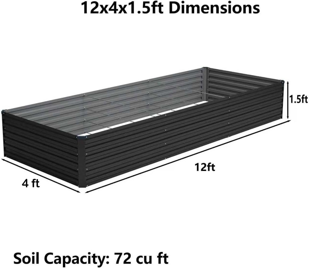 Galvanized Metal Garden Planter Bed