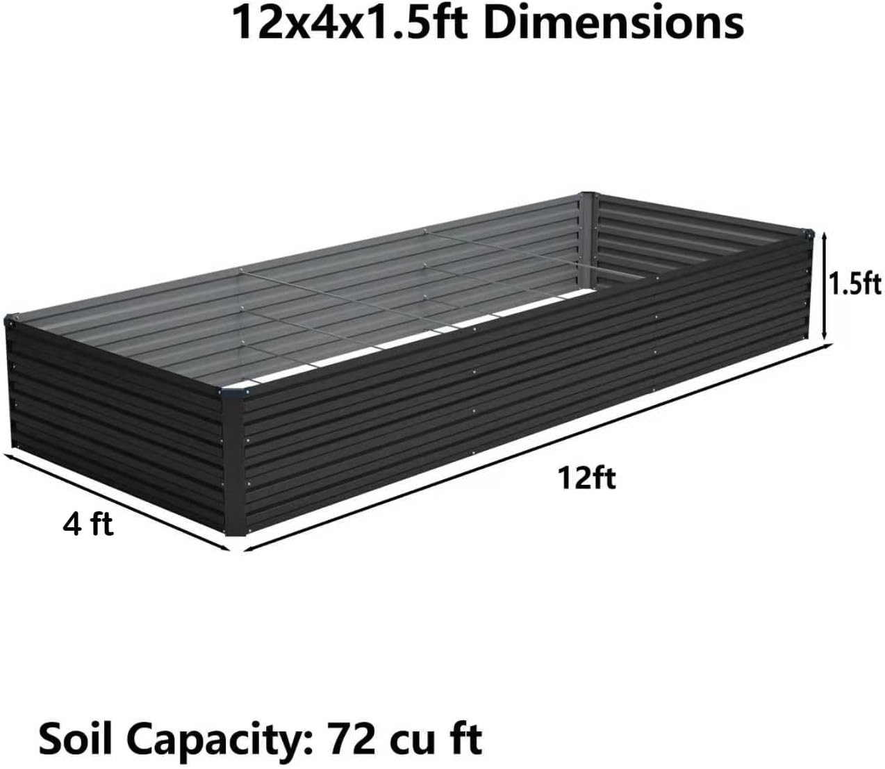 Galvanized Metal Garden Planter Bed