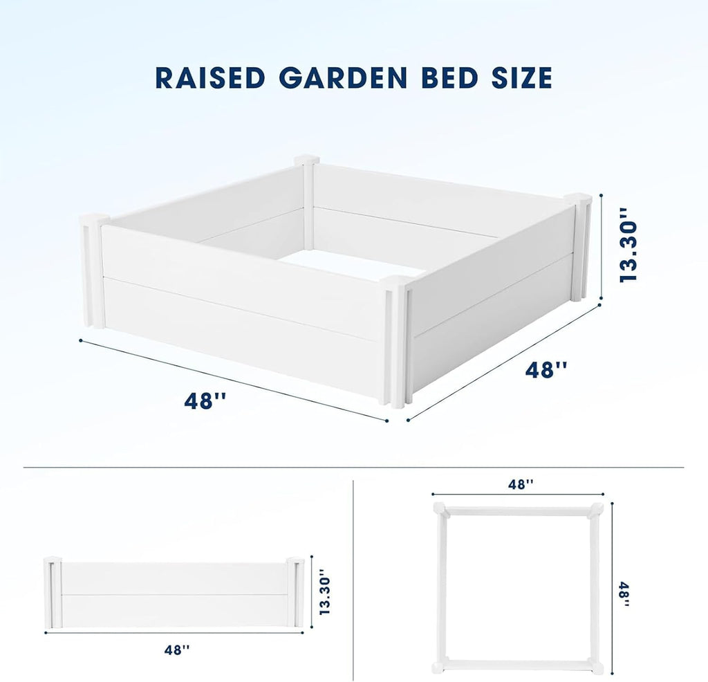 Vinyl Raised Garden Planter Bed