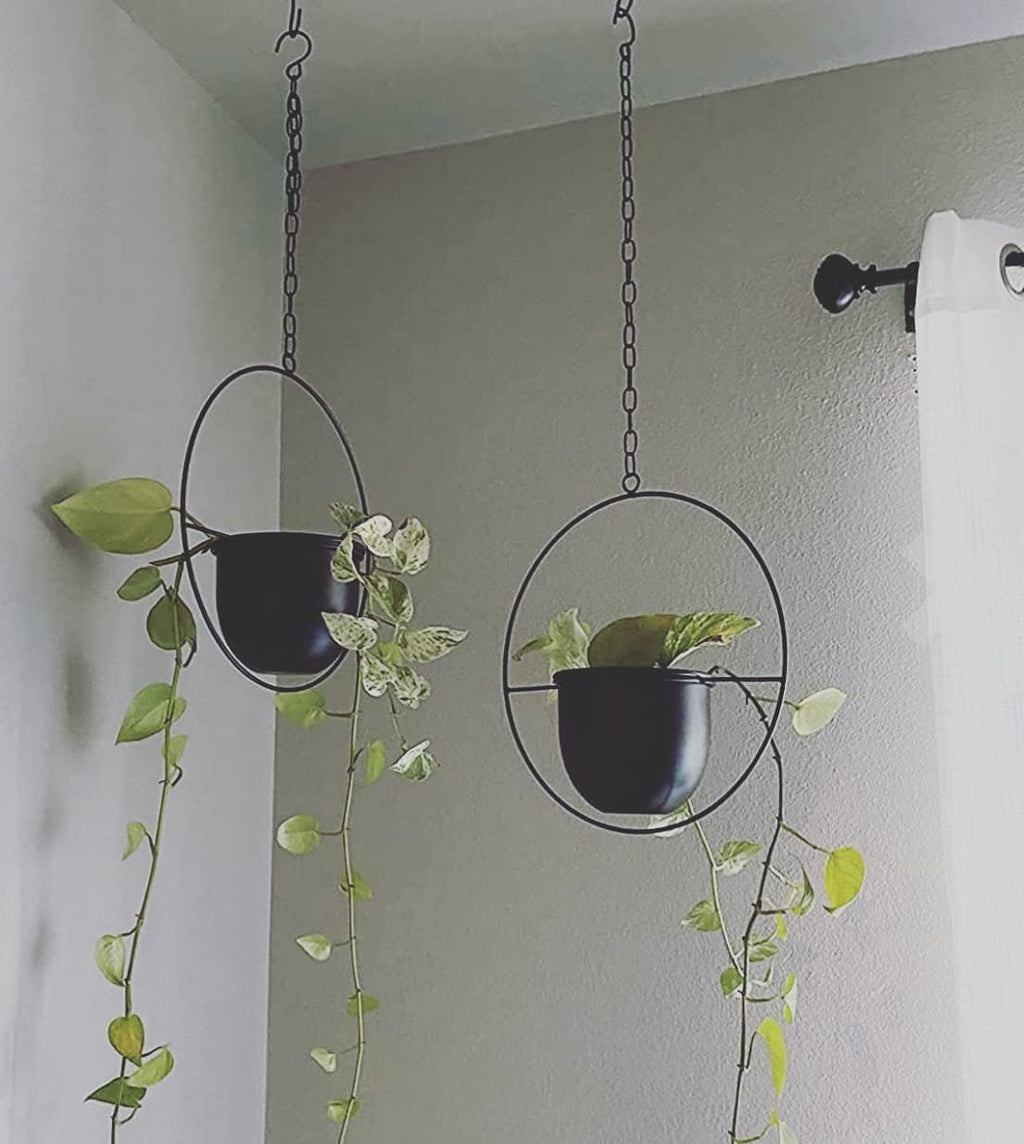 Metal Hanging Planter with Plant Pot