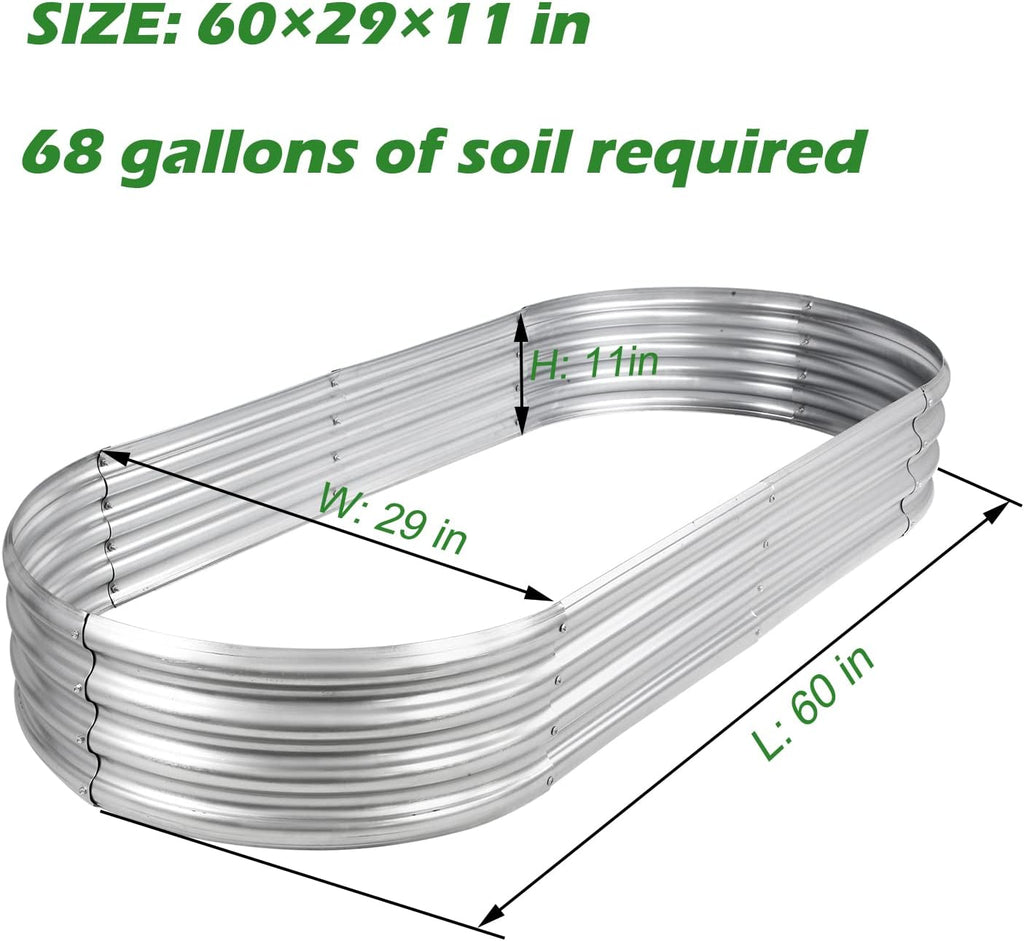 Oval Galvanized Metal Garden Bed