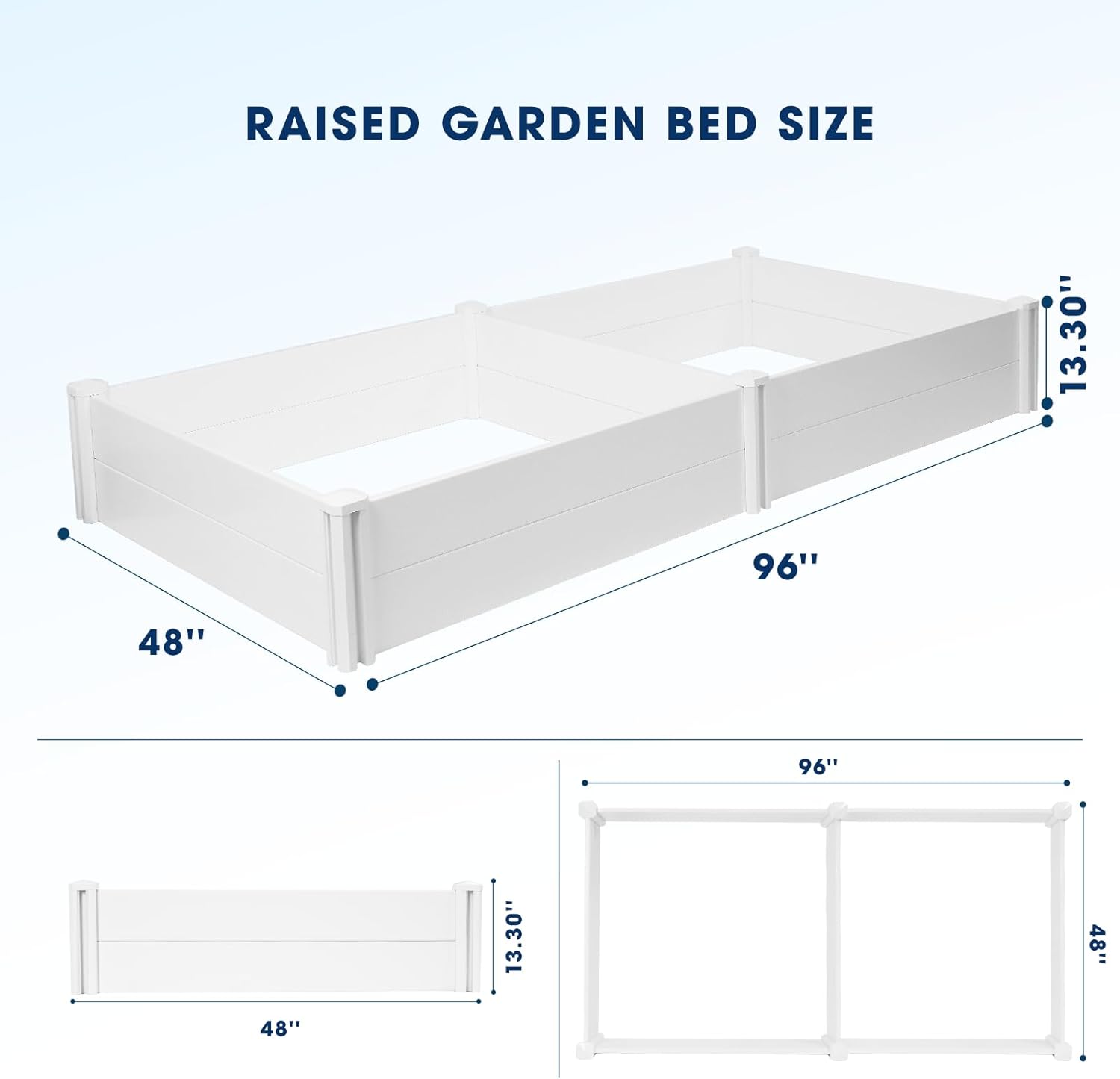 Vinyl Raised Garden Planter Bed