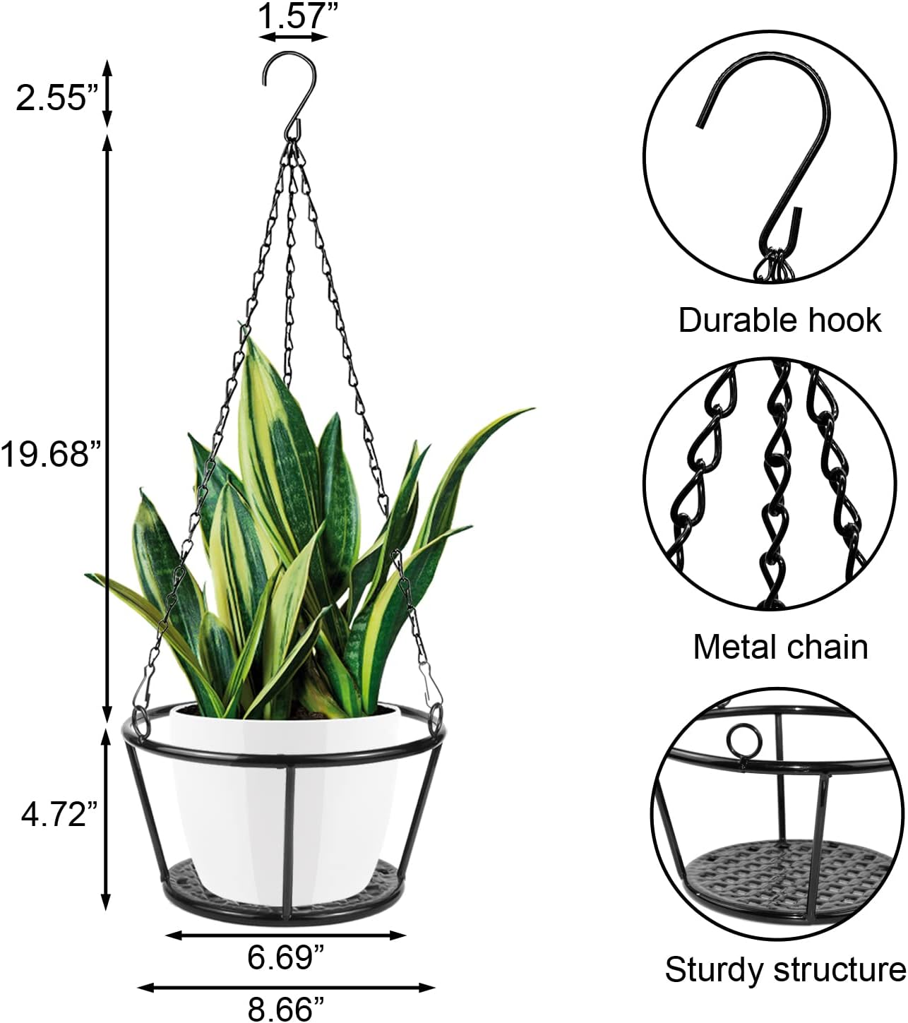Metal Hanging Plant Basket Holder