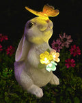 Solar LED Rabbit Garden Statue Decor
