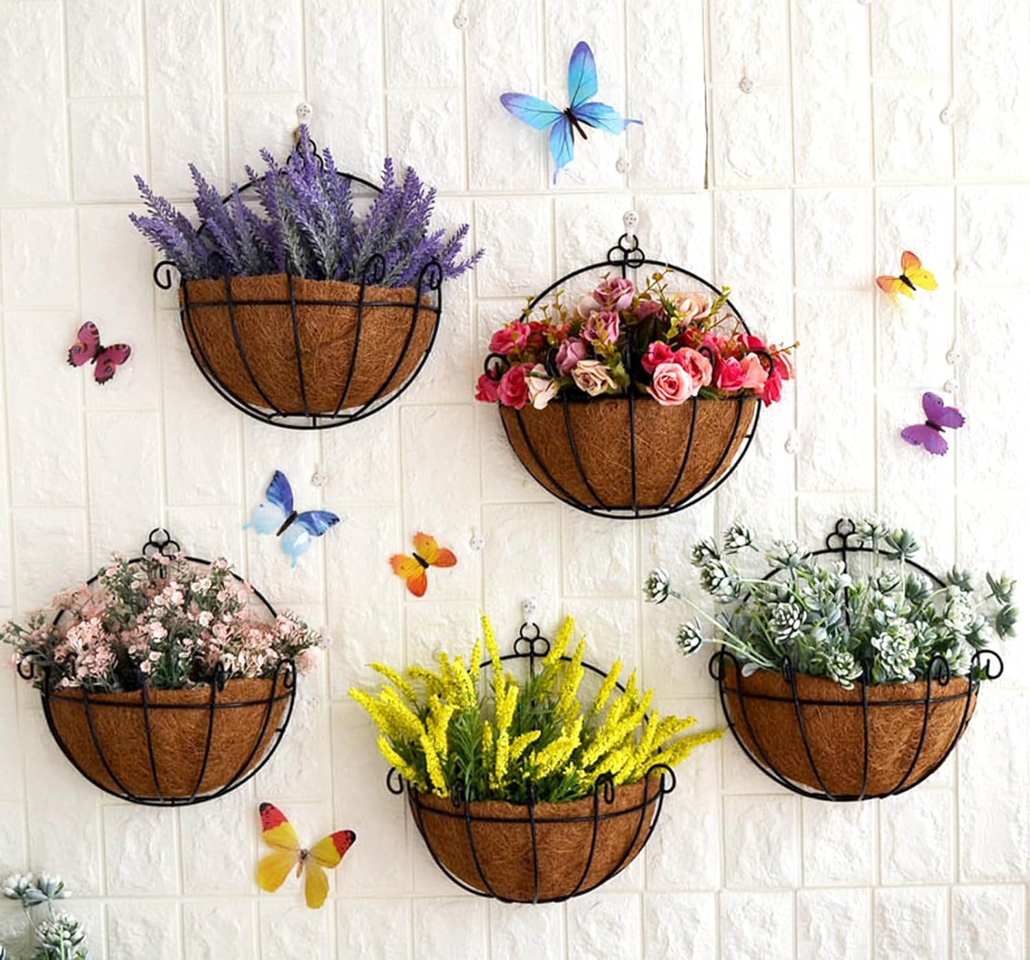 Metal Wall Hanging Basket with Coco Liner