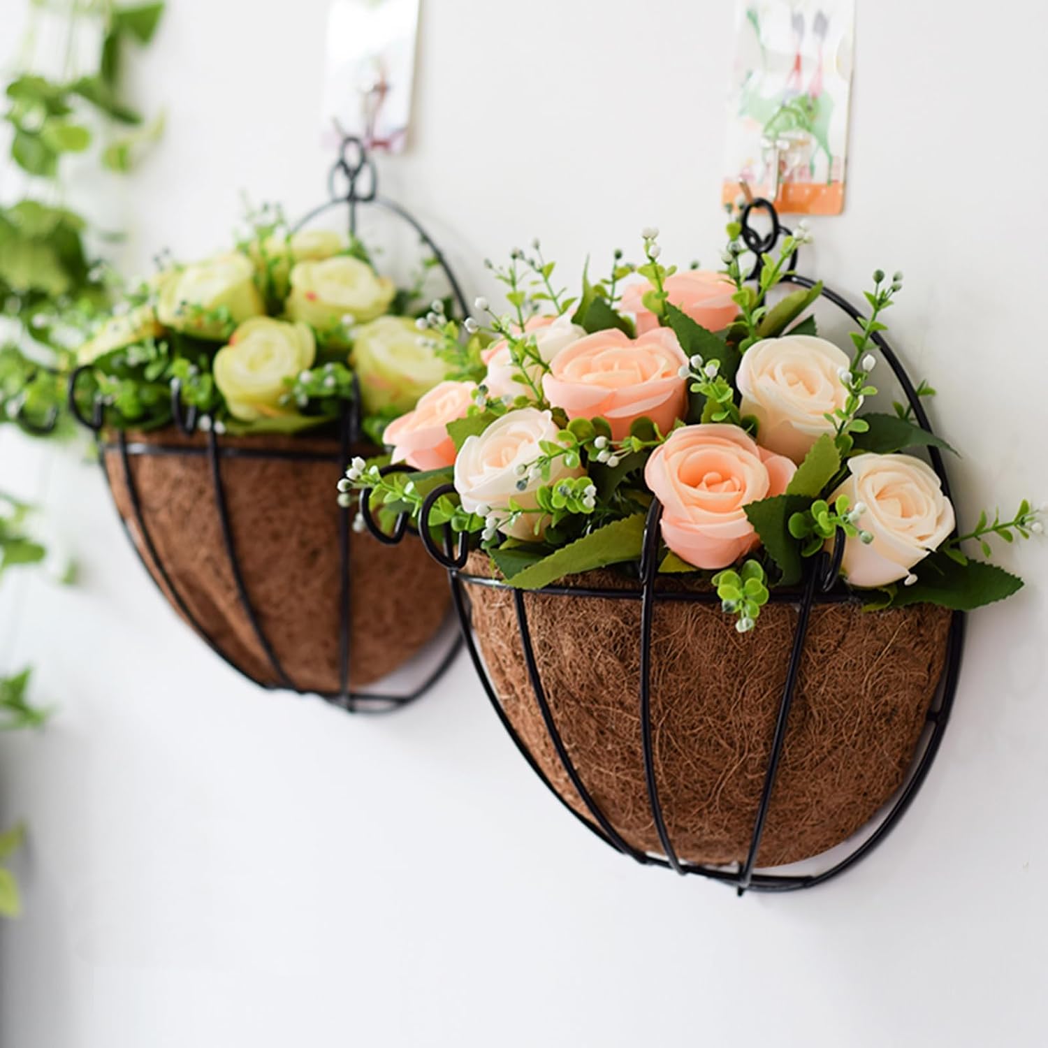 Metal Wall Hanging Basket with Coco Liner