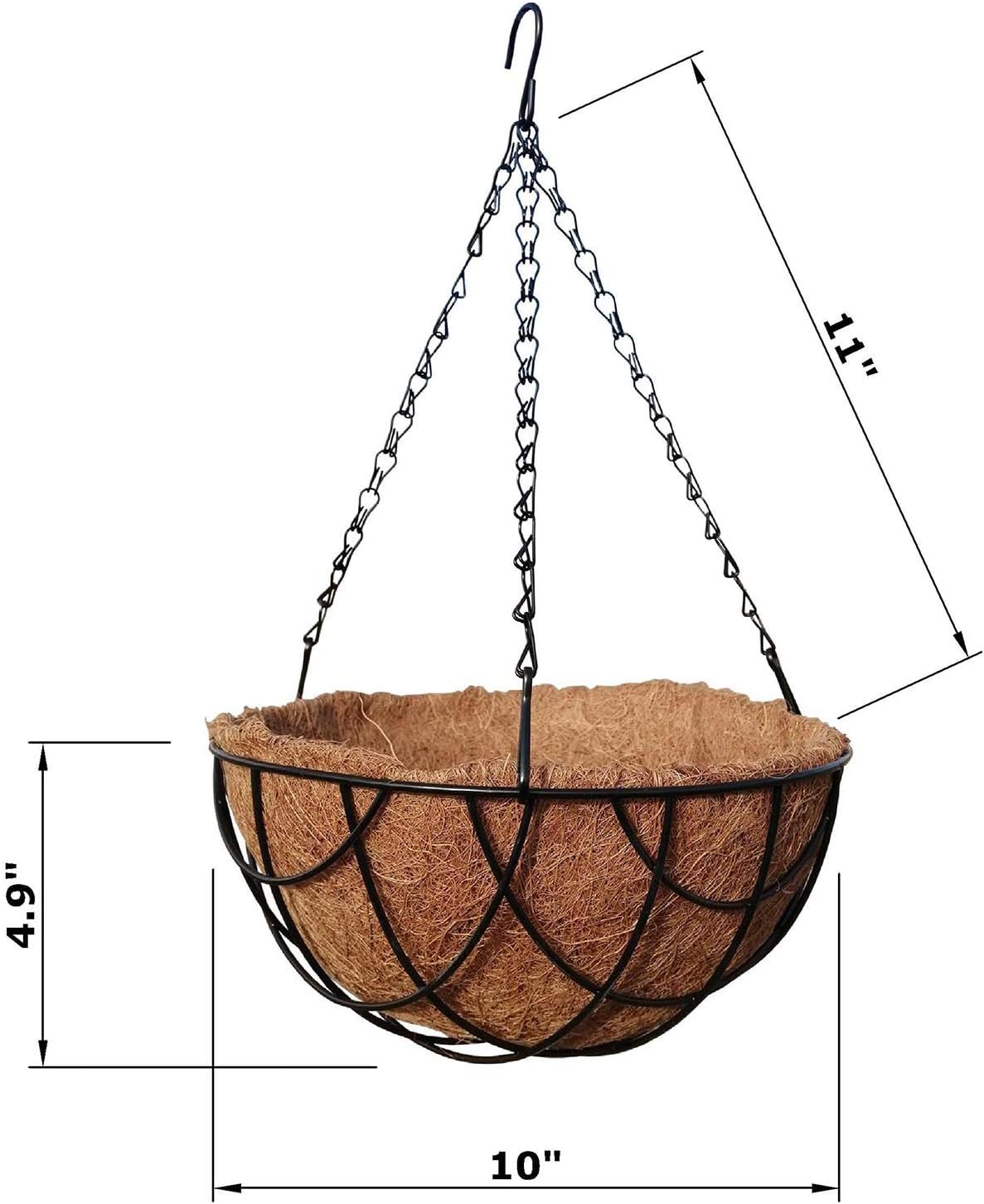 Vintage Metal Hanging Basket with Coco Liner