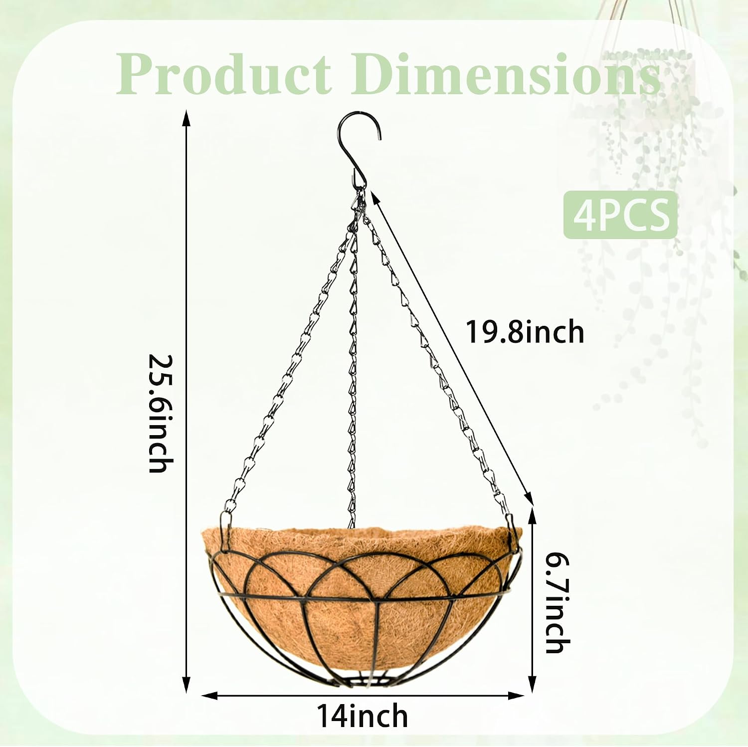 Metal Hanging Baskets with Coco Liners