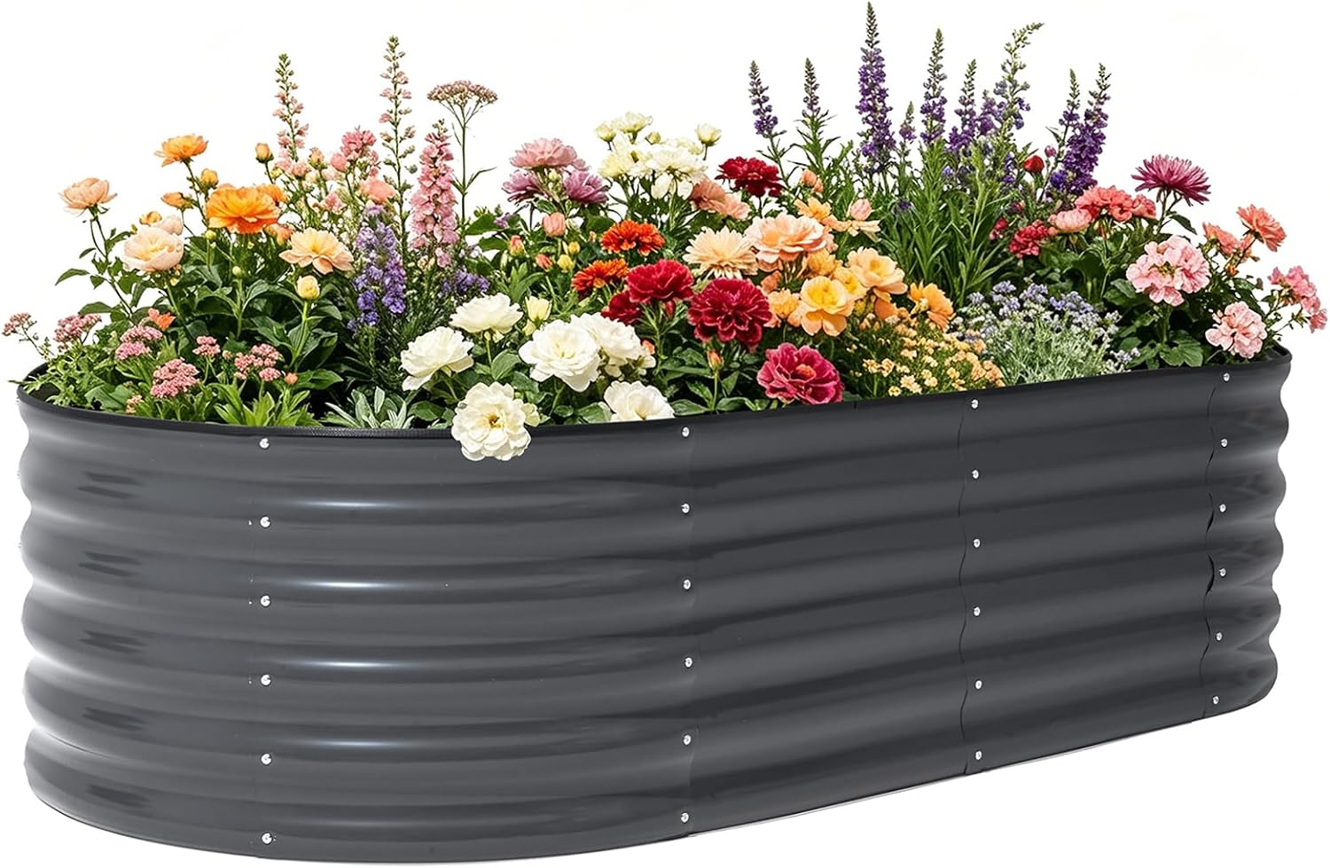 Oval Galvanized Metal Garden Bed