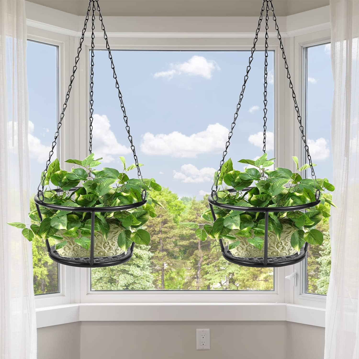 Metal Hanging Plant Basket Holder