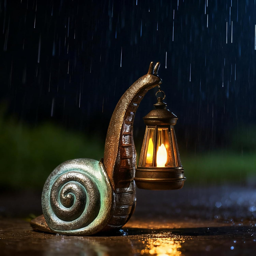 Solar Snail Garden Statue Lawn Decor