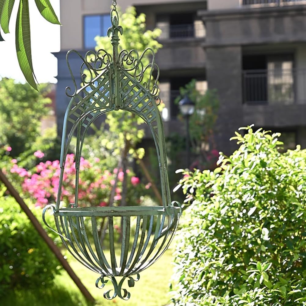 Rustic Metal Hanging Plant Basket