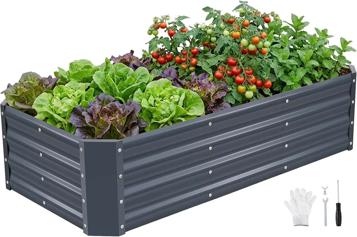Galvanized Metal Garden Planter Bed