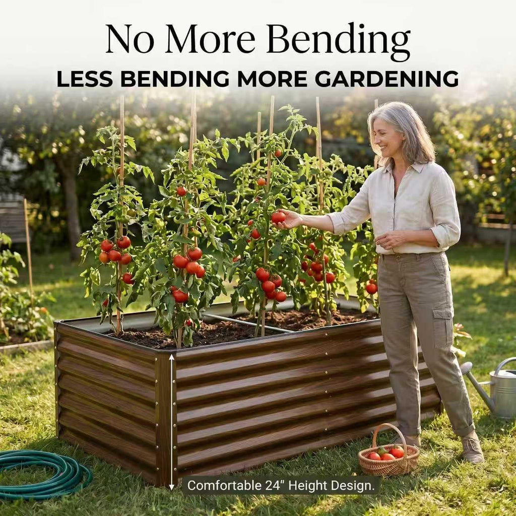 Galvanized Metal Garden Planter Bed