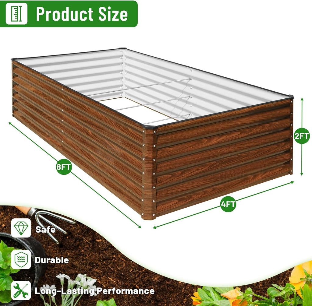 Galvanized Metal Garden Planter Bed