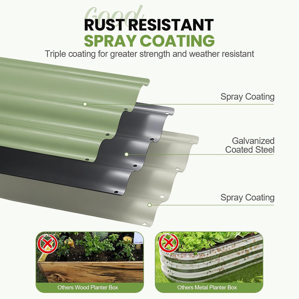 Oval Galvanized Metal Garden Bed