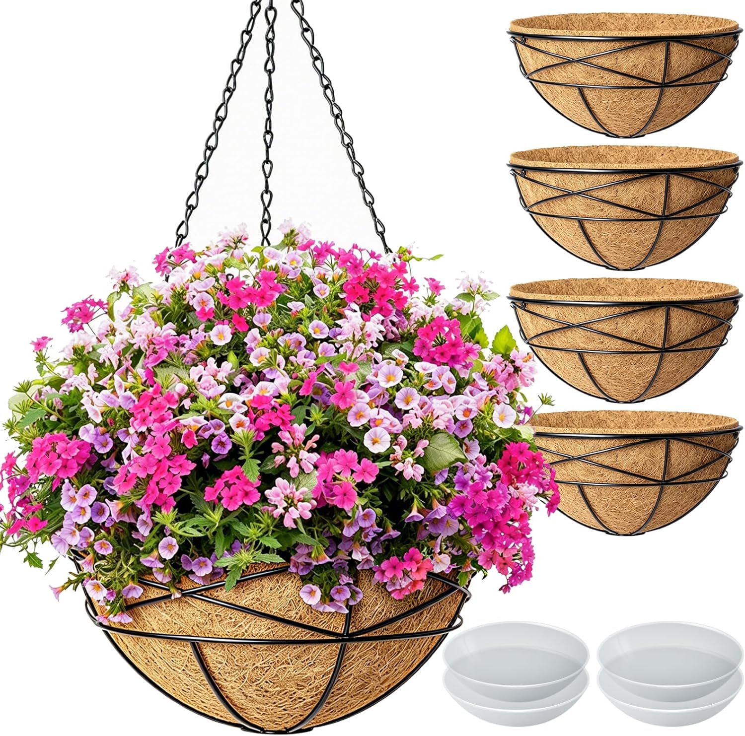 Metal Hanging Baskets with Coco Liner
