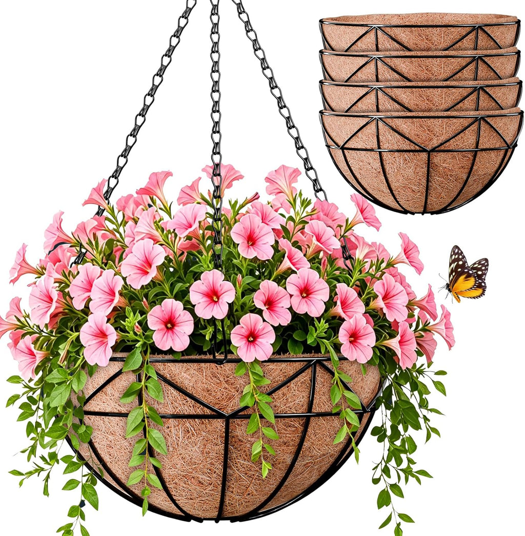 Metal Hanging Baskets with Coco Liners