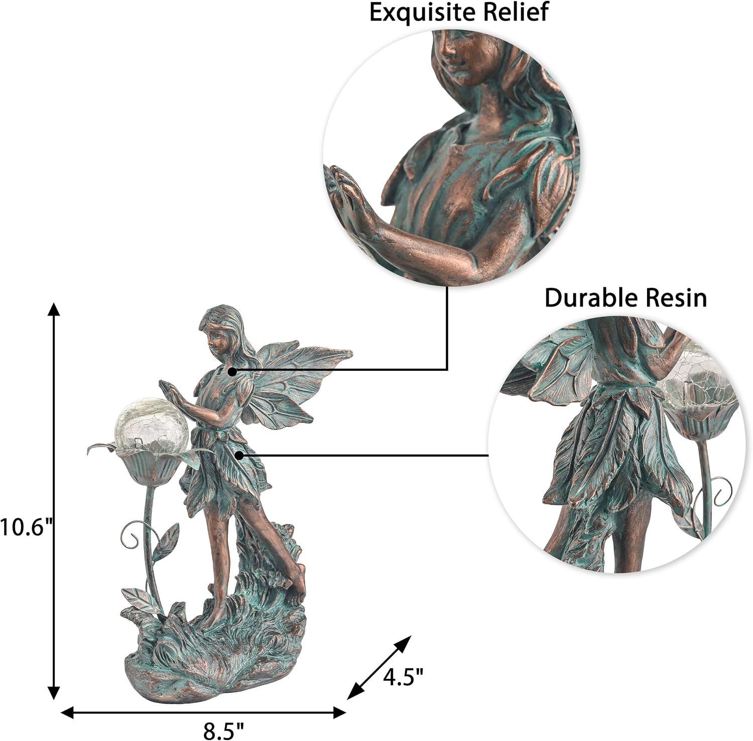 Solar Resin Fairy Garden Sculpture