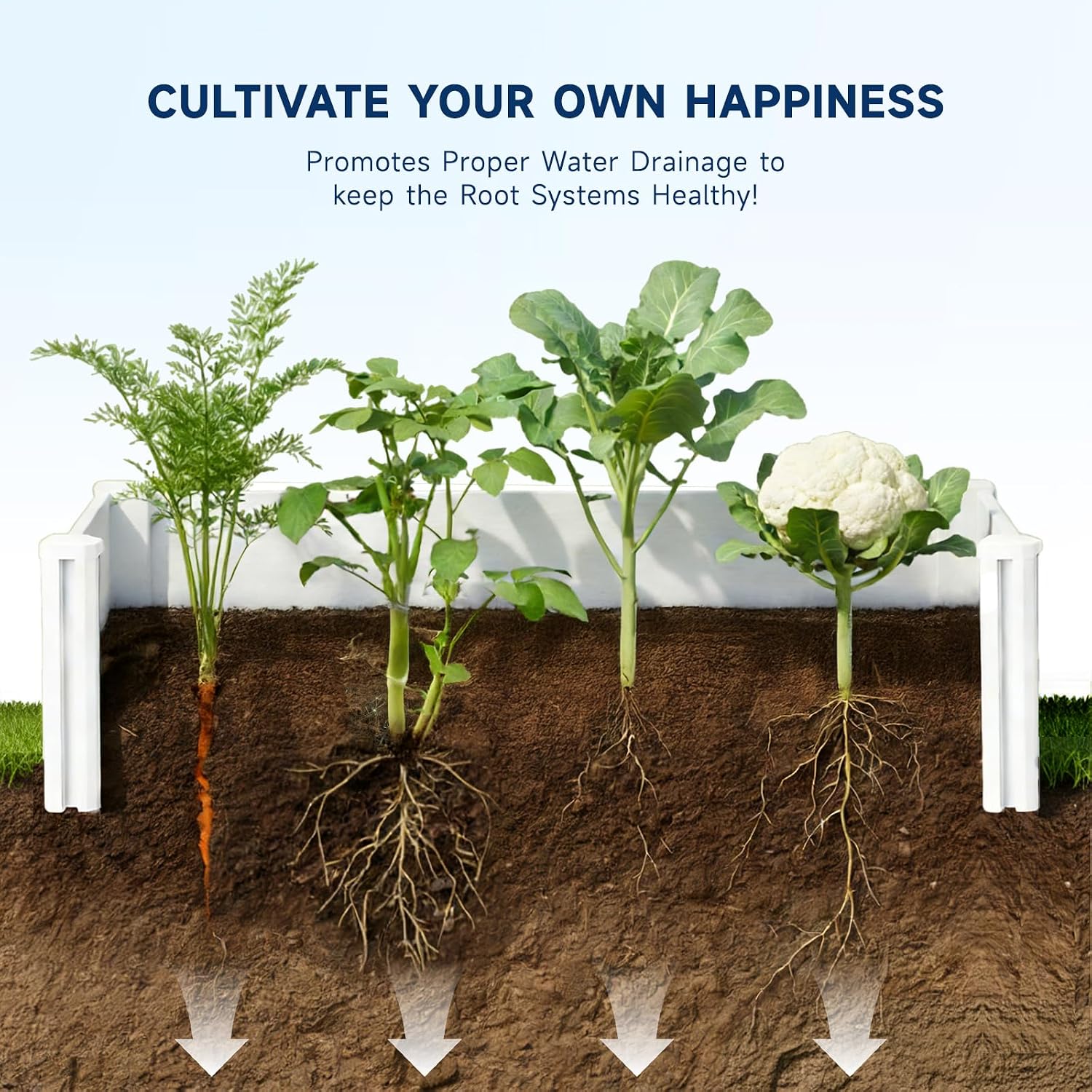 Vinyl Raised Garden Planter Bed