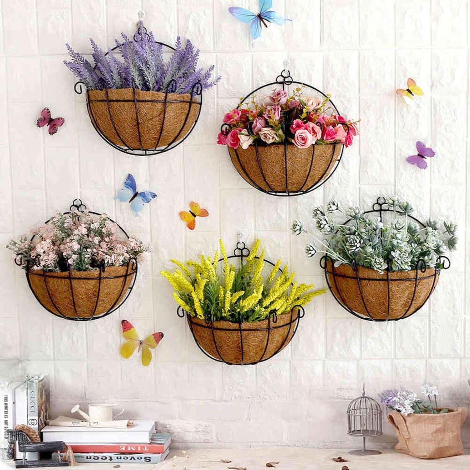 Metal Wall Hanging Basket with Coco Liner