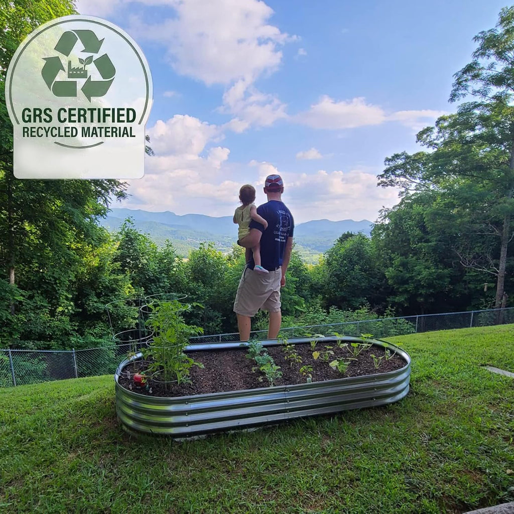 Oval Galvanized Metal Garden Bed