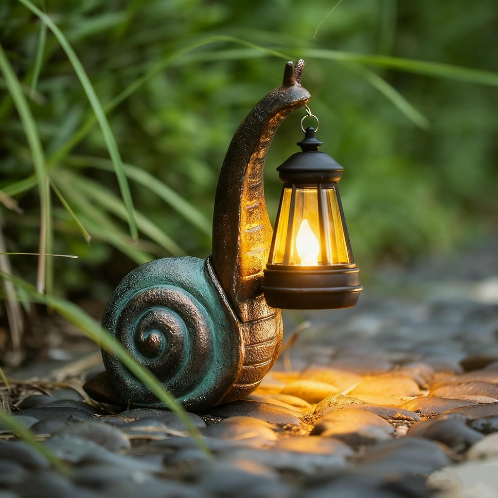 Solar Snail Garden Statue Lawn Decor