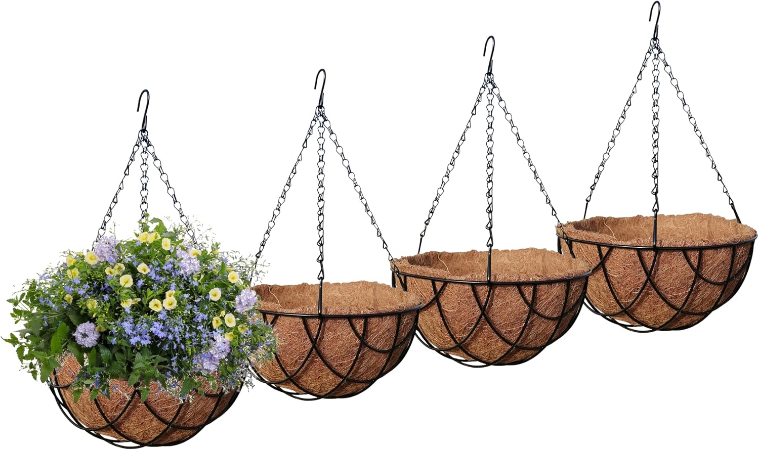 Vintage Metal Hanging Basket with Coco Liner