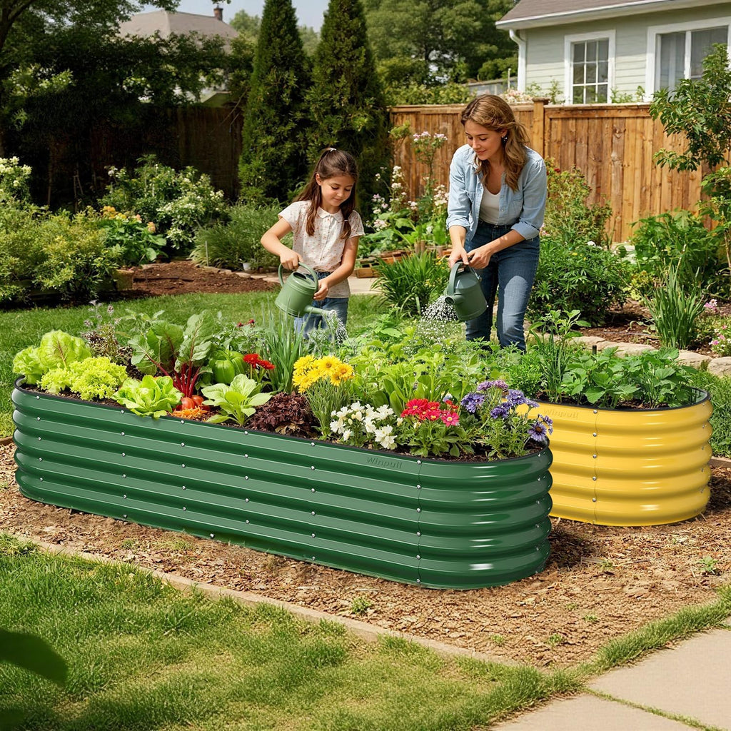 Oval Galvanized Steel Garden Bed