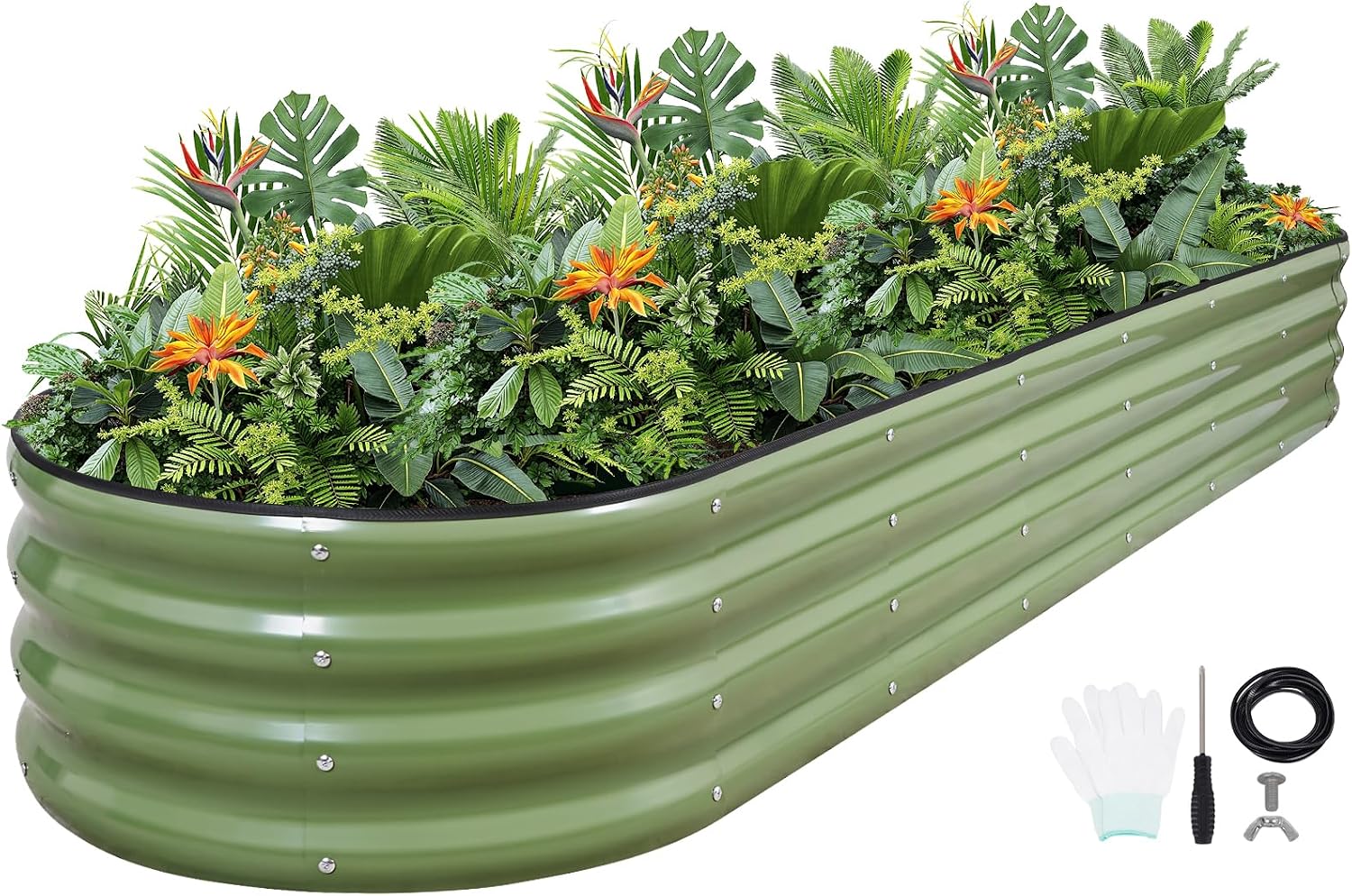 Oval Galvanized Metal Garden Bed