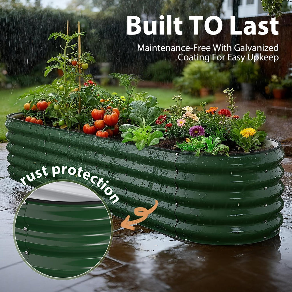 Oval Galvanized Steel Garden Bed