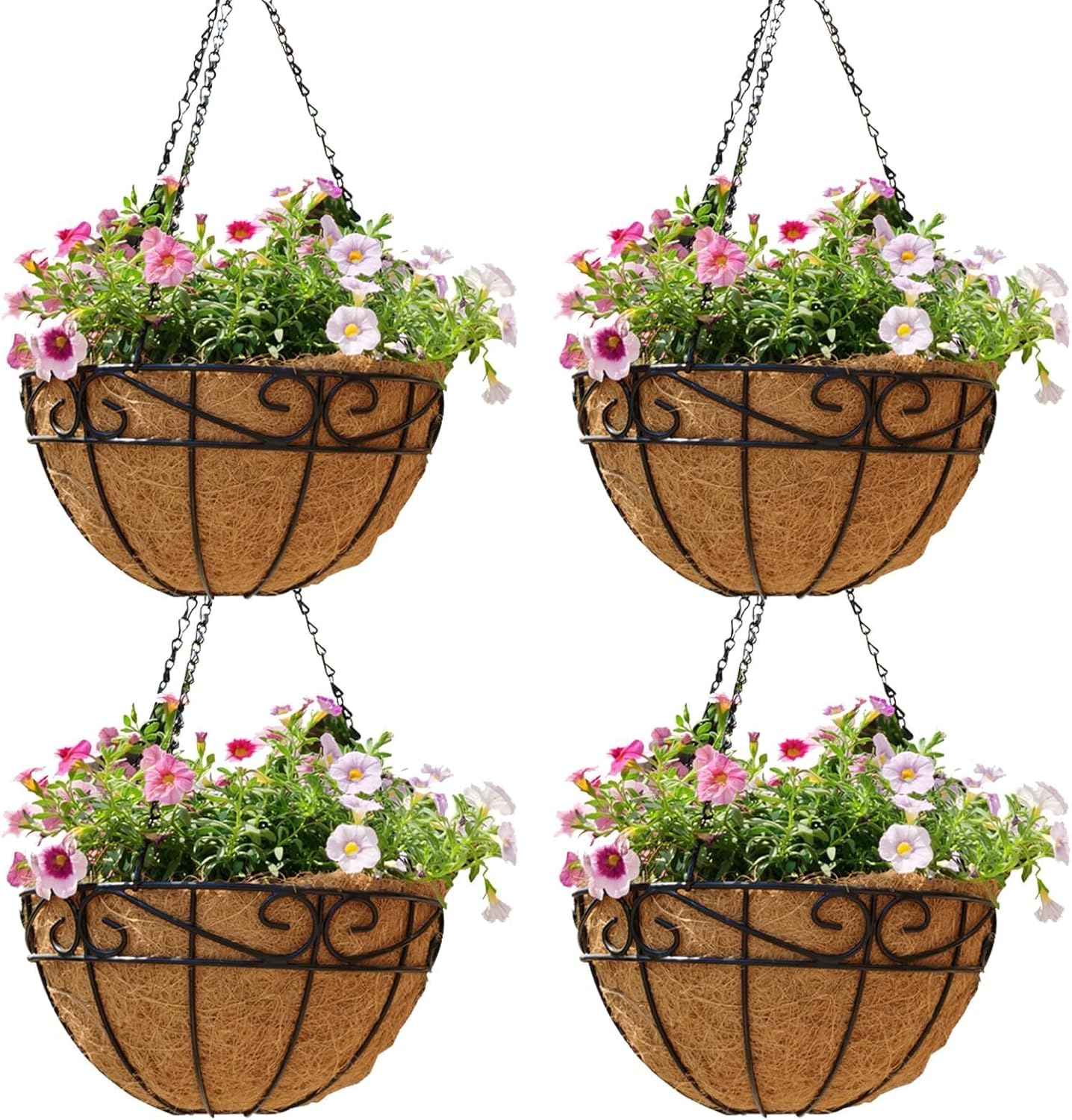 Metal Hanging Baskets with Coco Liners
