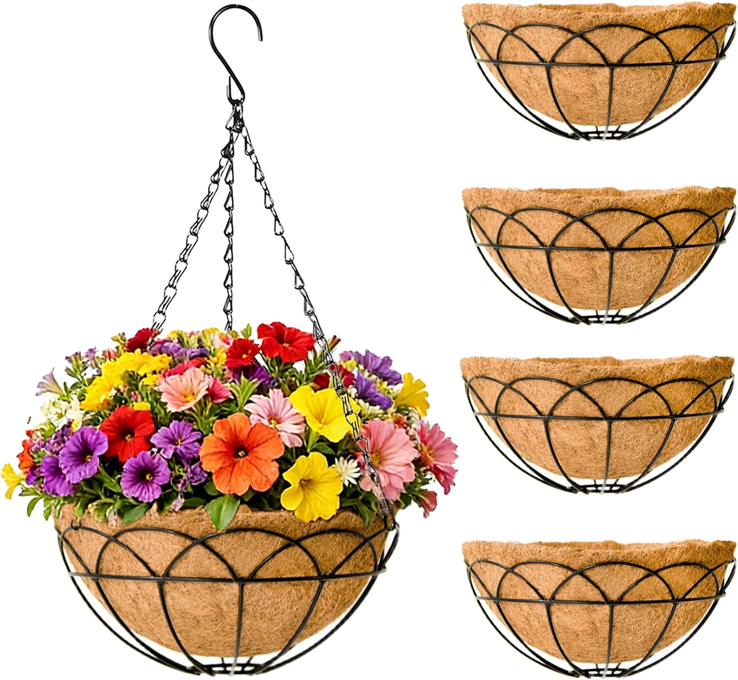 Metal Hanging Baskets with Coco Liners