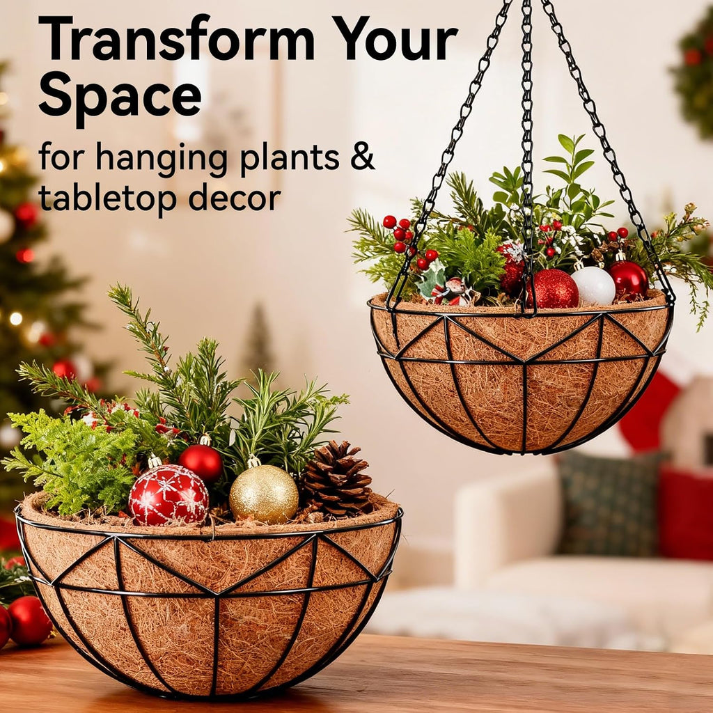 Metal Hanging Baskets with Coco Liners