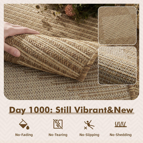 Boho Geometric Polypropylene Outdoor Patio Rug