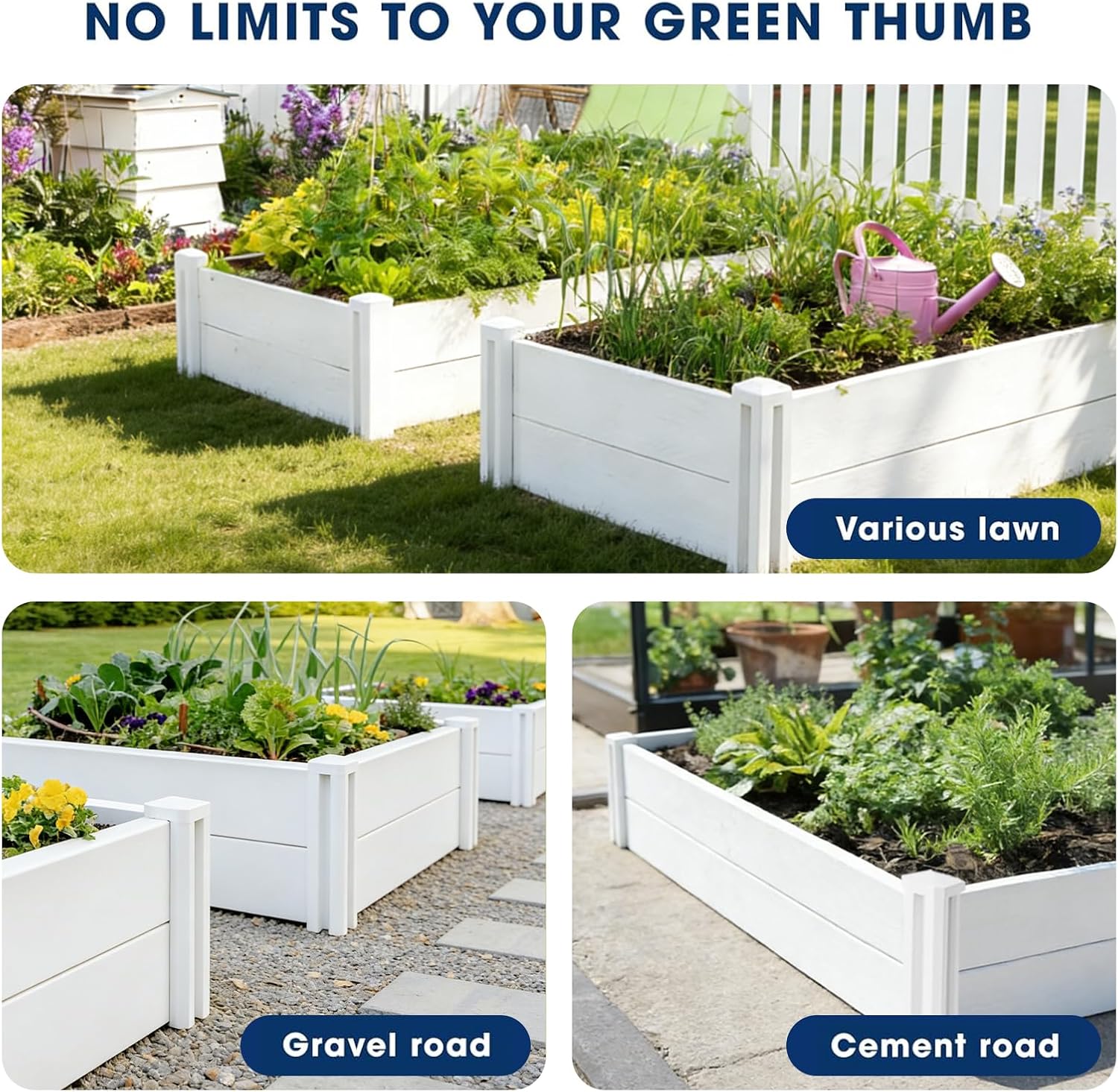 Vinyl Raised Garden Planter Bed