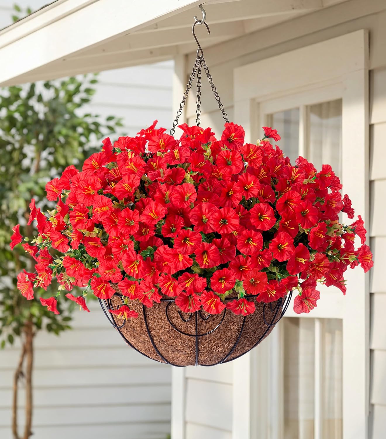 Artificial Morning Glory Hanging Plant