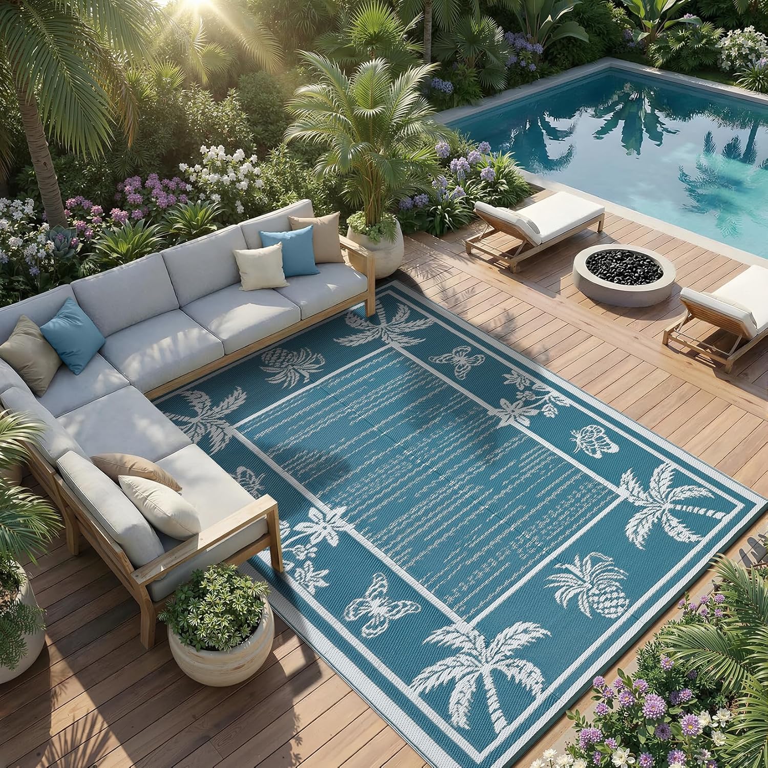 Reversible Waterproof Outdoor Plastic Rug