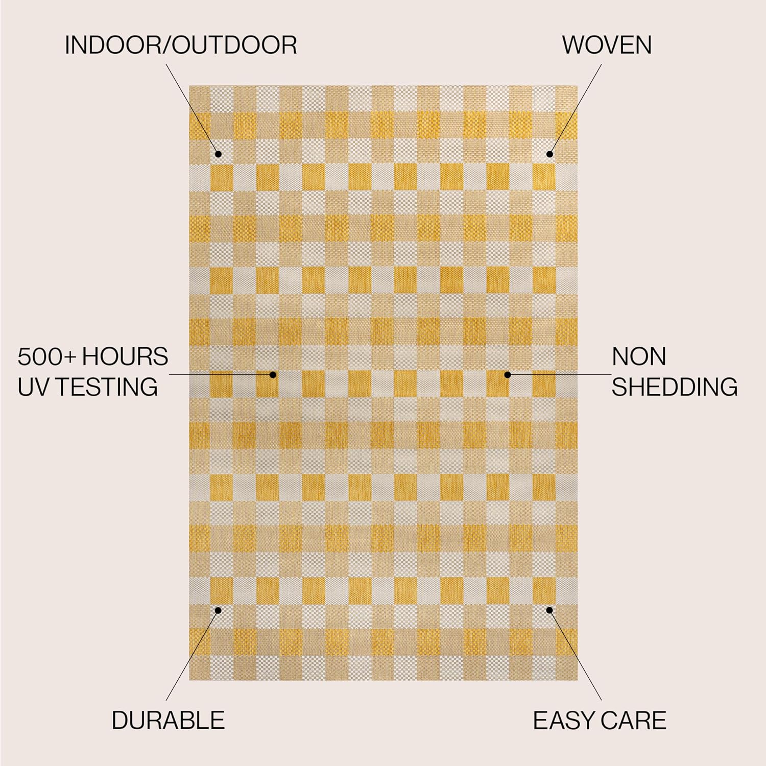 Geometric Gingham Indoor Outdoor Area Rug